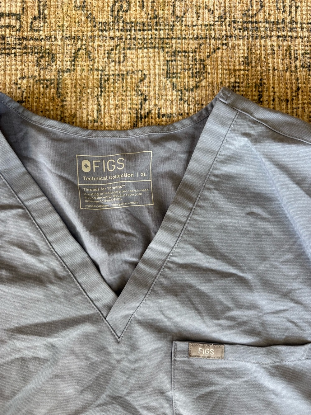 FIGS Vapor Light Blue Srub Set Nurse Medical XL Top Large Petite Bottoms 2 Piece - Picture 6 of 8